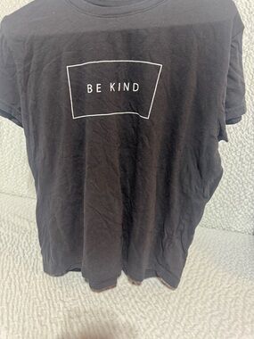 MAD Engine Black Tee with White "Be Kind" Graphic